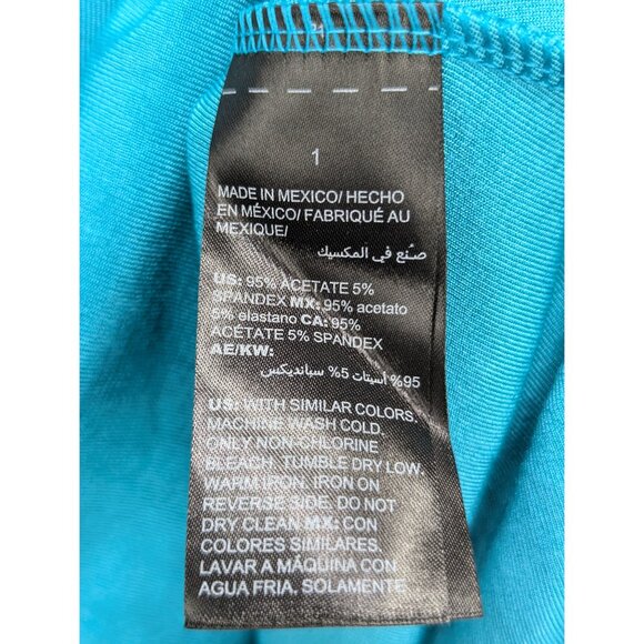 Chicos Travelers Asymmetrical Mini Dress Womens M Travel Vacation Resort Blue - Picture 10 of 10